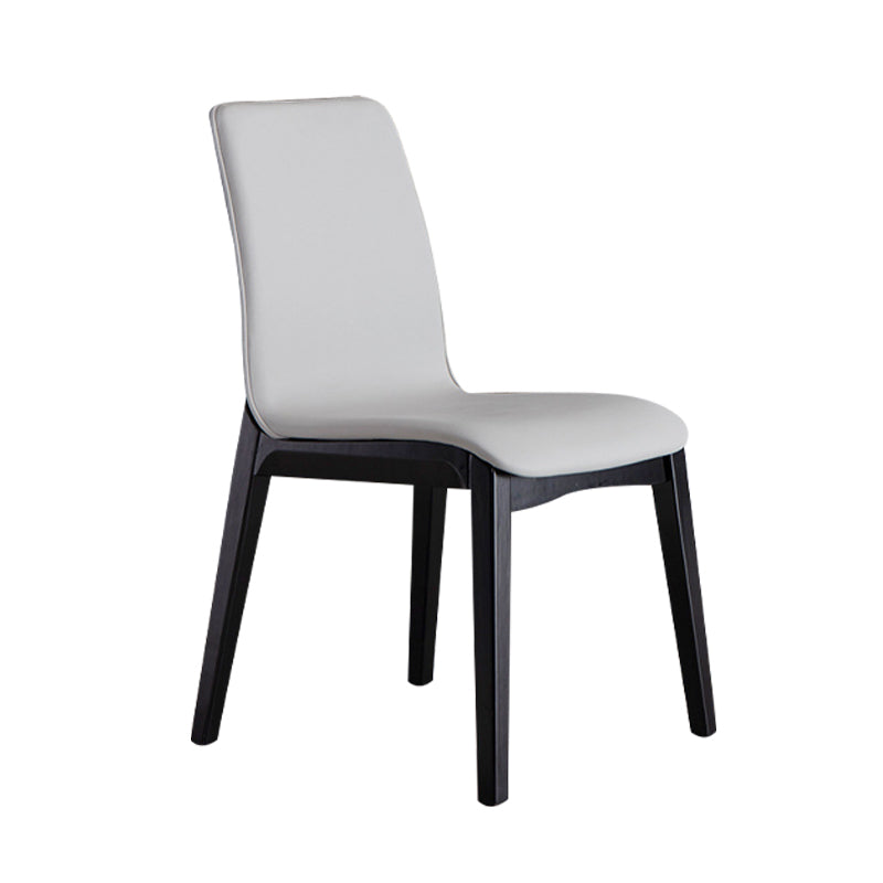 Contemporary Dining and Accent Chairs Matte Finish Leather Curved Parsons Armless Chair Clearhalo ' kitchen&dining_furn' 'Dining Chairs' 'Dining Tables & Seating' 'dining_chair' 'furn' 'furn_dining_chair' 'Furniture' 'furniture_dining_chair' 'Kitchen & Dining Furniture' 'kitchen' 4287518