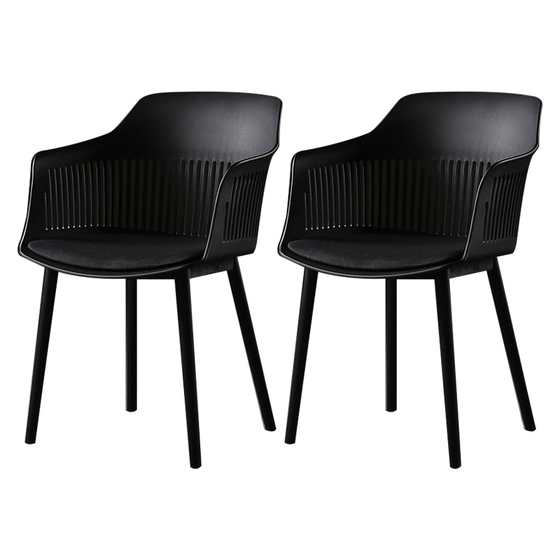 Contemporary Slat Back Arm Chair Matte Finish Metal Chair for Patio Black 2 Piece Set Clearhalo ' kitchen&dining_furn' 'Dining Chairs' 'Dining Tables & Seating' 'dining_chair' 'furn' 'furn_dining_chair' 'Furniture' 'furniture_dining_chair' 'Kitchen & Dining Furniture' 'kitchen' 4287526