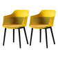 Contemporary Slat Back Arm Chair Matte Finish Metal Chair for Patio Yellow 2 Piece Set Clearhalo ' kitchen&dining_furn' 'Dining Chairs' 'Dining Tables & Seating' 'dining_chair' 'furn' 'furn_dining_chair' 'Furniture' 'furniture_dining_chair' 'Kitchen & Dining Furniture' 'kitchen' 4287532