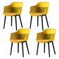 Contemporary Slat Back Arm Chair Matte Finish Metal Chair for Patio Yellow 4 Piece Set Clearhalo ' kitchen&dining_furn' 'Dining Chairs' 'Dining Tables & Seating' 'dining_chair' 'furn' 'furn_dining_chair' 'Furniture' 'furniture_dining_chair' 'Kitchen & Dining Furniture' 'kitchen' 4287534