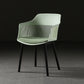 Contemporary Slat Back Arm Chair Matte Finish Metal Chair for Patio Light Green 1 Piece Clearhalo ' kitchen&dining_furn' 'Dining Chairs' 'Dining Tables & Seating' 'dining_chair' 'furn' 'furn_dining_chair' 'Furniture' 'furniture_dining_chair' 'Kitchen & Dining Furniture' 'kitchen' 4287536
