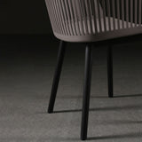 Contemporary Slat Back Arm Chair Matte Finish Metal Chair for Patio Clearhalo ' kitchen&dining_furn' 'Dining Chairs' 'Dining Tables & Seating' 'dining_chair' 'furn' 'furn_dining_chair' 'Furniture' 'furniture_dining_chair' 'Kitchen & Dining Furniture' 'kitchen' 4287539