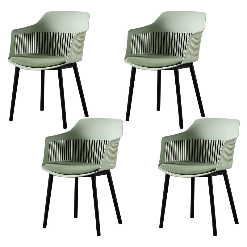 Contemporary Slat Back Arm Chair Matte Finish Metal Chair for Patio Light Green 4 Piece Set Clearhalo ' kitchen&dining_furn' 'Dining Chairs' 'Dining Tables & Seating' 'dining_chair' 'furn' 'furn_dining_chair' 'Furniture' 'furniture_dining_chair' 'Kitchen & Dining Furniture' 'kitchen' 4287540