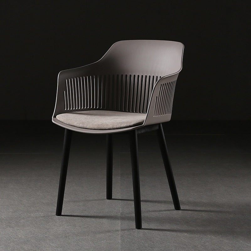 Contemporary Slat Back Arm Chair Matte Finish Metal Chair for Patio Coffee 1 Piece Clearhalo ' kitchen&dining_furn' 'Dining Chairs' 'Dining Tables & Seating' 'dining_chair' 'furn' 'furn_dining_chair' 'Furniture' 'furniture_dining_chair' 'Kitchen & Dining Furniture' 'kitchen' 4287541