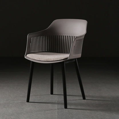 Contemporary Slat Back Arm Chair Matte Finish Metal Chair for Patio Coffee 1 Piece Clearhalo ' kitchen&dining_furn' 'Dining Chairs' 'Dining Tables & Seating' 'dining_chair' 'furn' 'furn_dining_chair' 'Furniture' 'furniture_dining_chair' 'Kitchen & Dining Furniture' 'kitchen' 4287541