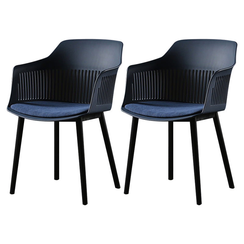 Contemporary Slat Back Arm Chair Matte Finish Metal Chair for Patio Dark Blue 2 Piece Set Clearhalo ' kitchen&dining_furn' 'Dining Chairs' 'Dining Tables & Seating' 'dining_chair' 'furn' 'furn_dining_chair' 'Furniture' 'furniture_dining_chair' 'Kitchen & Dining Furniture' 'kitchen' 4287547