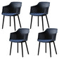 Contemporary Slat Back Arm Chair Matte Finish Metal Chair for Patio Dark Blue 4 Piece Set Clearhalo ' kitchen&dining_furn' 'Dining Chairs' 'Dining Tables & Seating' 'dining_chair' 'furn' 'furn_dining_chair' 'Furniture' 'furniture_dining_chair' 'Kitchen & Dining Furniture' 'kitchen' 4287548