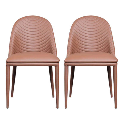 Modern Leather Curved Sloped Armless Chair Matte Finish Parsons Chair for Brasserie Coffee 2 Piece Set Clearhalo ' kitchen&dining_furn' 'Dining Chairs' 'Dining Tables & Seating' 'dining_chair' 'furn' 'furn_dining_chair' 'Furniture' 'furniture_dining_chair' 'Kitchen & Dining Furniture' 'kitchen' 4287554