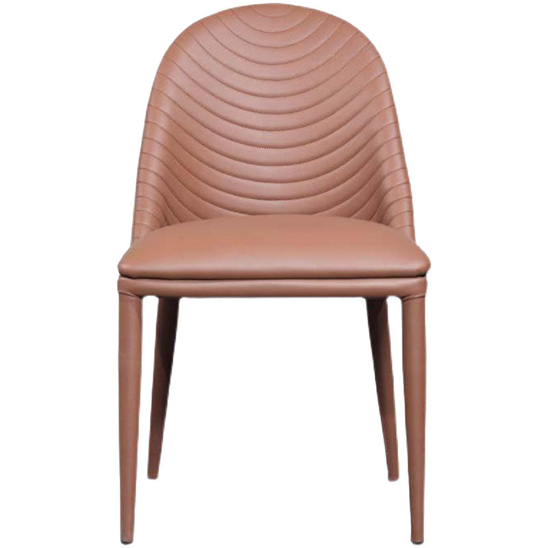 Modern Leather Curved Sloped Armless Chair Matte Finish Parsons Chair for Brasserie Clearhalo ' kitchen&dining_furn' 'Dining Chairs' 'Dining Tables & Seating' 'dining_chair' 'furn' 'furn_dining_chair' 'Furniture' 'furniture_dining_chair' 'Kitchen & Dining Furniture' 'kitchen' 4287556