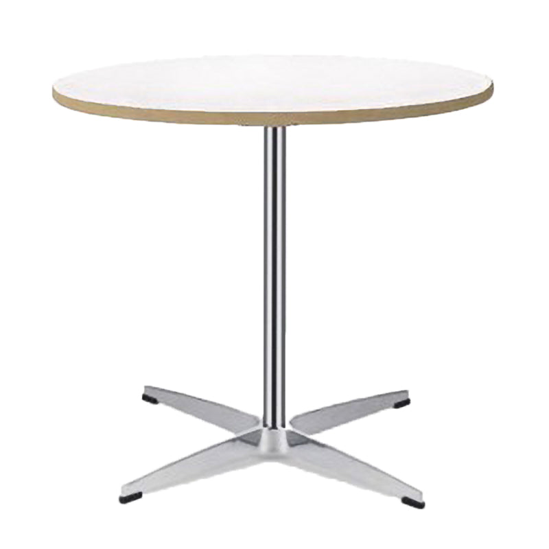 Modern MDF Round Dining Table Standard White Dining Table with Pedestal Base Natural Clearhalo ' dining_table' 'Dining Tables & Seating' 'Dining Tables' 'Furniture' 'furniture_dining_table' 'Kitchen & Dining Furniture' 'kitchen&dining_furn' 'kitchen' 'kitchen_dining_table' 4287577