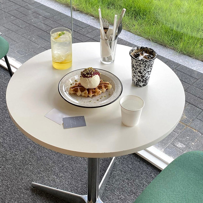 Modern MDF Round Dining Table Standard White Dining Table with Pedestal Base Clearhalo ' dining_table' 'Dining Tables & Seating' 'Dining Tables' 'Furniture' 'furniture_dining_table' 'Kitchen & Dining Furniture' 'kitchen&dining_furn' 'kitchen' 'kitchen_dining_table' 4287579