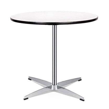 Modern MDF Round Dining Table Standard White Dining Table with Pedestal Base Black Clearhalo ' dining_table' 'Dining Tables & Seating' 'Dining Tables' 'Furniture' 'furniture_dining_table' 'Kitchen & Dining Furniture' 'kitchen&dining_furn' 'kitchen' 'kitchen_dining_table' 4287581