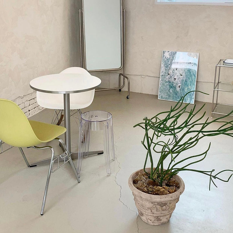 Modern MDF Round Dining Table Standard White Dining Table with Pedestal Base Clearhalo ' dining_table' 'Dining Tables & Seating' 'Dining Tables' 'Furniture' 'furniture_dining_table' 'Kitchen & Dining Furniture' 'kitchen&dining_furn' 'kitchen' 'kitchen_dining_table' 4287587