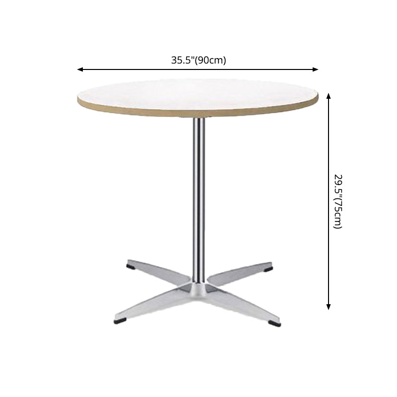 Modern MDF Round Dining Table Standard White Dining Table with Pedestal Base Clearhalo ' dining_table' 'Dining Tables & Seating' 'Dining Tables' 'Furniture' 'furniture_dining_table' 'Kitchen & Dining Furniture' 'kitchen&dining_furn' 'kitchen' 'kitchen_dining_table' 4287591
