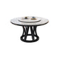Minimalist Round Sintered Stone Table Kitchen Dining Table with Pedestal Base White Without Chairs Clearhalo ' dining_table' 'Dining Tables & Seating' 'Dining Tables' 'furn' 'furn_dining_table' 'Furniture' 'furniture_dining_table' 'Kitchen & Dining Furniture' 'kitchen&dining_furn' 'kitchen' 'kitchen_dining_table' 4287596