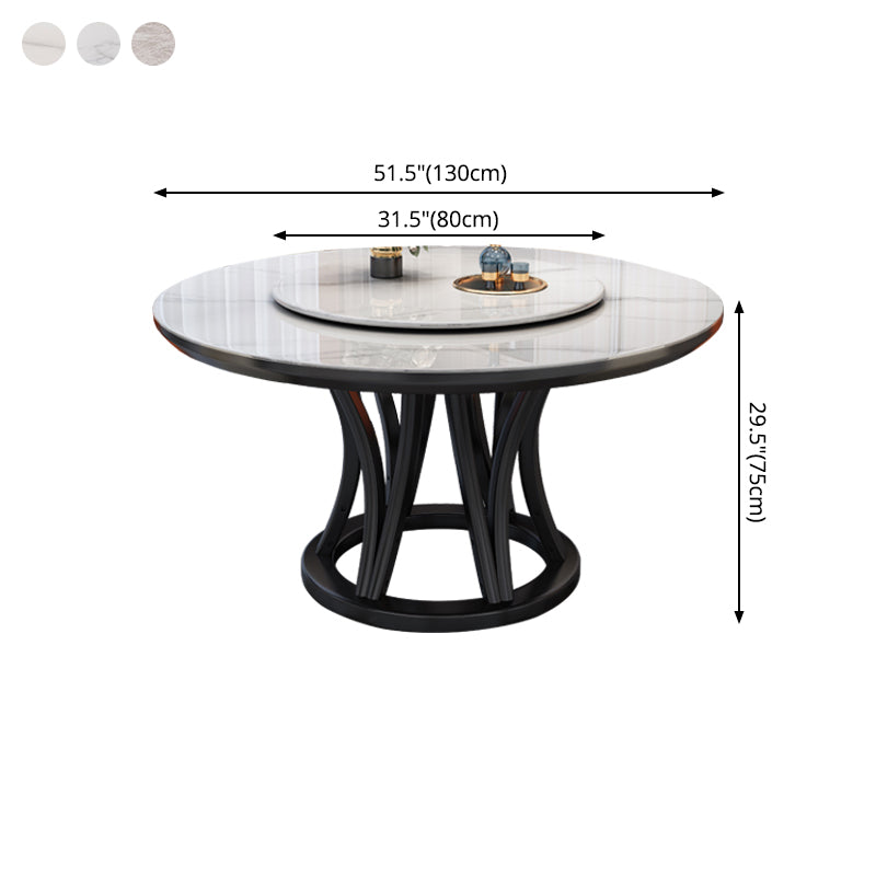 Minimalist Round Sintered Stone Table Kitchen Dining Table with Pedestal Base Clearhalo ' dining_table' 'Dining Tables & Seating' 'Dining Tables' 'furn' 'furn_dining_table' 'Furniture' 'furniture_dining_table' 'Kitchen & Dining Furniture' 'kitchen&dining_furn' 'kitchen' 'kitchen_dining_table' 4287600