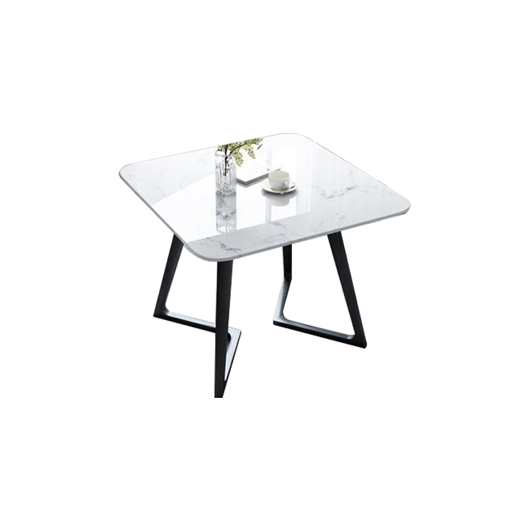 Industrial Style Dining Site Table Stone Furniture with Double Pedestal Square Without Chairs Clearhalo ' dining_table' 'Dining Tables & Seating' 'Dining Tables' 'furn' 'furn_dining_table' 'Furniture' 'furniture_dining_table' 'Kitchen & Dining Furniture' 'kitchen&dining_furn' 'kitchen' 'kitchen_dining_table' 4287610