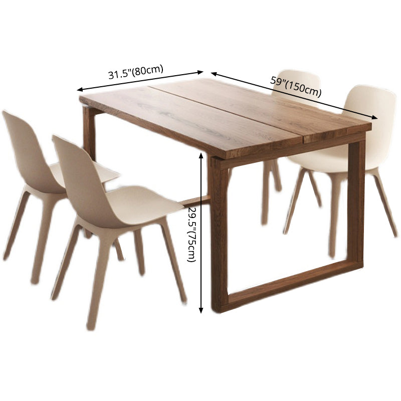 Rectangle Casual Dining Table Wood Color Fixed Table with Ashwood Solid Wood Clearhalo ' dining_table' 'Dining Tables & Seating' 'Dining Tables' 'furn' 'furn_dining_table' 'Furniture' 'furniture_dining_table' 'Kitchen & Dining Furniture' 'kitchen&dining_furn' 'kitchen' 'kitchen_dining_table' 4287622