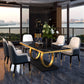 Traditional Luxury Dining Table Rectangle Stone Dining Table with Gold Frame for Home Use Clearhalo ' dining_table' 'Dining Tables & Seating' 'Dining Tables' 'furn' 'furn_dining_table' 'Furniture' 'furniture_dining_table' 'Kitchen & Dining Furniture' 'kitchen&dining_furn' 'kitchen' 'kitchen_dining_table' 4287627