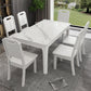 Rectangle Mid-Century Dining Table White Sintered Stone Fixed Table Clearhalo ' dining_table' 'Dining Tables & Seating' 'Dining Tables' 'furn' 'furn_dining_table' 'Furniture' 'furniture_dining_table' 'Kitchen & Dining Furniture' 'kitchen&dining_furn' 'kitchen' 'kitchen_dining_table' 4287635