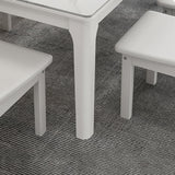 Rectangle Mid-Century Dining Table White Sintered Stone Fixed Table Clearhalo ' dining_table' 'Dining Tables & Seating' 'Dining Tables' 'furn' 'furn_dining_table' 'Furniture' 'furniture_dining_table' 'Kitchen & Dining Furniture' 'kitchen&dining_furn' 'kitchen' 'kitchen_dining_table' 4287643