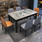 Rectangle 4 Legs Table Mid-Century Modern White Tone Fixed Table of Sintered Stone Gray Without Chairs Clearhalo ' dining_table' 'Dining Tables & Seating' 'Dining Tables' 'furn' 'furn_dining_table' 'Furniture' 'furniture_dining_table' 'Kitchen & Dining Furniture' 'kitchen&dining_furn' 'kitchen' 'kitchen_dining_table' 4287662