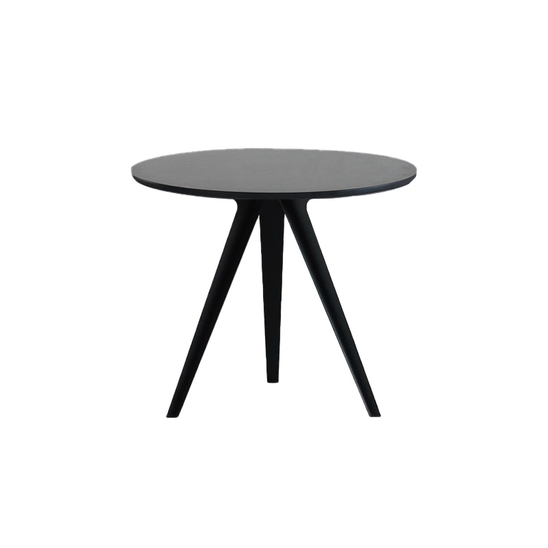 Contemporary Round Shape MDF Table Standard Kitchen Dining Table with Pedestal Base Black 31.5"L x 31.5"W x 29.5"H Without Chairs Clearhalo ' dining_table' 'Dining Tables & Seating' 'Dining Tables' 'furn' 'furn_dining_table' 'Furniture' 'furniture_dining_table' 'Kitchen & Dining Furniture' 'kitchen&dining_furn' 'kitchen' 'kitchen_dining_table' 4287676