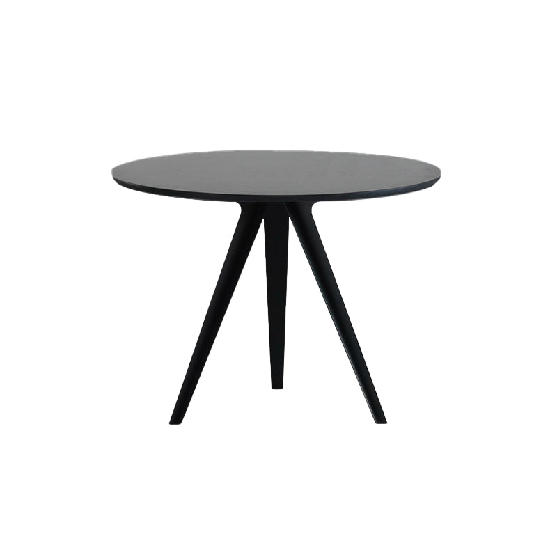 Contemporary Round Shape MDF Table Standard Kitchen Dining Table with Pedestal Base Black 35.4"L x 35.4"W x 29.5"H Without Chairs Clearhalo ' dining_table' 'Dining Tables & Seating' 'Dining Tables' 'furn' 'furn_dining_table' 'Furniture' 'furniture_dining_table' 'Kitchen & Dining Furniture' 'kitchen&dining_furn' 'kitchen' 'kitchen_dining_table' 4287678