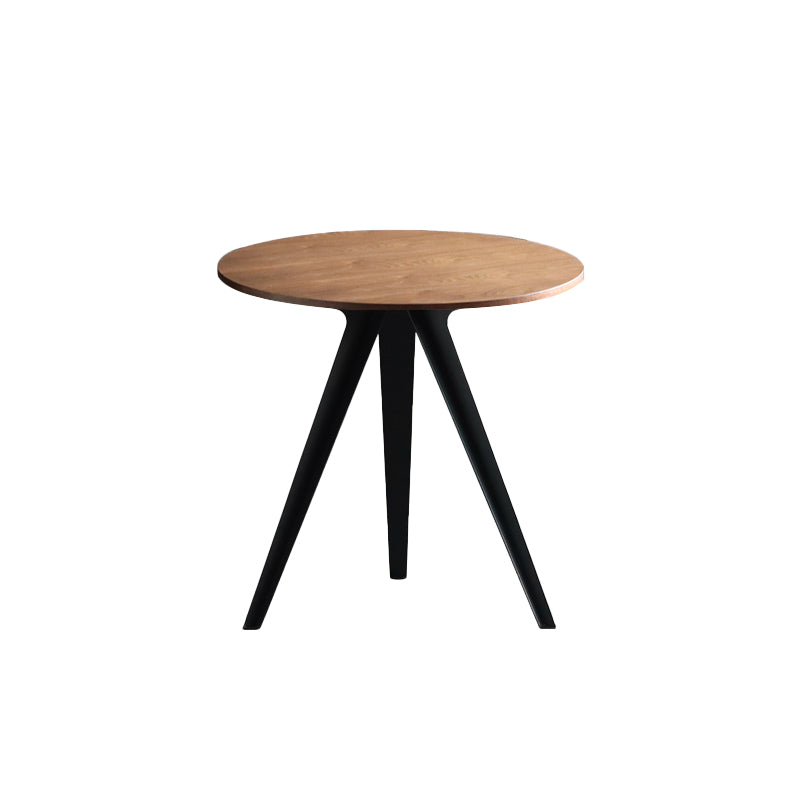Contemporary Round Shape MDF Table Standard Kitchen Dining Table with Pedestal Base Walnut 27.6"L x 27.6"W x 29.5"H Without Chairs Clearhalo ' dining_table' 'Dining Tables & Seating' 'Dining Tables' 'furn' 'furn_dining_table' 'Furniture' 'furniture_dining_table' 'Kitchen & Dining Furniture' 'kitchen&dining_furn' 'kitchen' 'kitchen_dining_table' 4287681