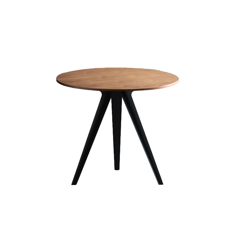 Contemporary Round Shape MDF Table Standard Kitchen Dining Table with Pedestal Base Walnut 31.5"L x 31.5"W x 29.5"H Without Chairs Clearhalo ' dining_table' 'Dining Tables & Seating' 'Dining Tables' 'furn' 'furn_dining_table' 'Furniture' 'furniture_dining_table' 'Kitchen & Dining Furniture' 'kitchen&dining_furn' 'kitchen' 'kitchen_dining_table' 4287682
