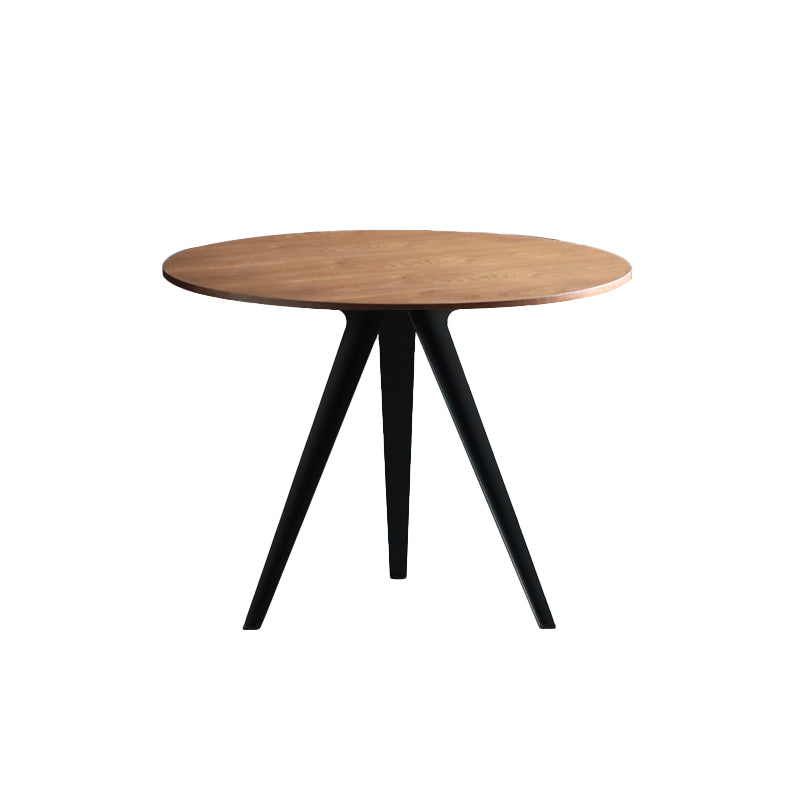 Contemporary Round Shape MDF Table Standard Kitchen Dining Table with Pedestal Base Walnut 35.4"L x 35.4"W x 29.5"H Without Chairs Clearhalo ' dining_table' 'Dining Tables & Seating' 'Dining Tables' 'furn' 'furn_dining_table' 'Furniture' 'furniture_dining_table' 'Kitchen & Dining Furniture' 'kitchen&dining_furn' 'kitchen' 'kitchen_dining_table' 4287684