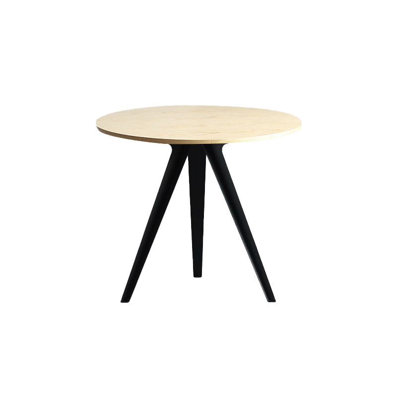 Contemporary Round Shape MDF Table Standard Kitchen Dining Table with Pedestal Base Natural 31.5"L x 31.5"W x 29.5"H Without Chairs Clearhalo ' dining_table' 'Dining Tables & Seating' 'Dining Tables' 'furn' 'furn_dining_table' 'Furniture' 'furniture_dining_table' 'Kitchen & Dining Furniture' 'kitchen&dining_furn' 'kitchen' 'kitchen_dining_table' 4287691