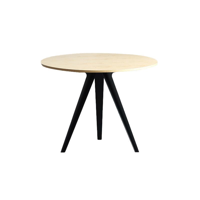 Contemporary Round Shape MDF Table Standard Kitchen Dining Table with Pedestal Base Natural 35.4"L x 35.4"W x 29.5"H Without Chairs Clearhalo ' dining_table' 'Dining Tables & Seating' 'Dining Tables' 'furn' 'furn_dining_table' 'Furniture' 'furniture_dining_table' 'Kitchen & Dining Furniture' 'kitchen&dining_furn' 'kitchen' 'kitchen_dining_table' 4287692