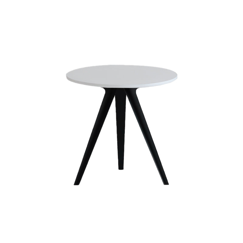 Contemporary Round Shape MDF Table Standard Kitchen Dining Table with Pedestal Base White 27.6"L x 27.6"W x 29.5"H Without Chairs Clearhalo ' dining_table' 'Dining Tables & Seating' 'Dining Tables' 'furn' 'furn_dining_table' 'Furniture' 'furniture_dining_table' 'Kitchen & Dining Furniture' 'kitchen&dining_furn' 'kitchen' 'kitchen_dining_table' 4287696