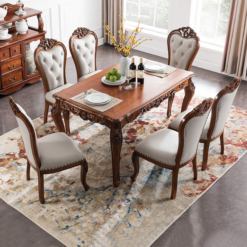 Mid-Century Dining Table Rectangle Solid Wood 4 Legs Dining Table for Living Room Clearhalo ' dining_table' 'Dining Tables & Seating' 'Dining Tables' 'furn' 'furn_dining_table' 'Furniture' 'furniture_dining_table' 'Kitchen & Dining Furniture' 'kitchen&dining_furn' 'kitchen' 'kitchen_dining_table' 4287704