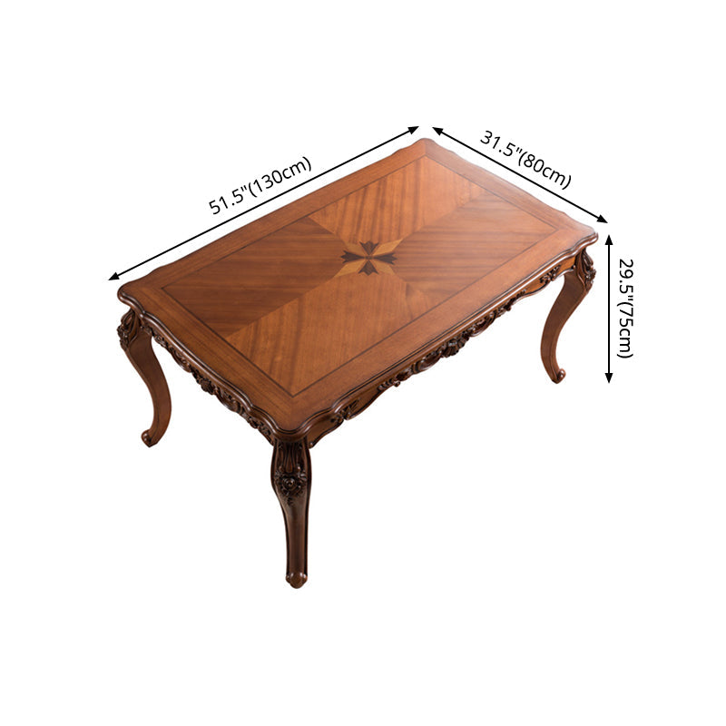 Mid-Century Dining Table Rectangle Solid Wood 4 Legs Dining Table for Living Room Clearhalo ' dining_table' 'Dining Tables & Seating' 'Dining Tables' 'furn' 'furn_dining_table' 'Furniture' 'furniture_dining_table' 'Kitchen & Dining Furniture' 'kitchen&dining_furn' 'kitchen' 'kitchen_dining_table' 4287711