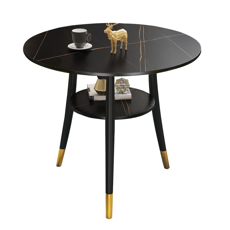 Round Dining Site Table Traditional Luxury 4-foot Stone Home Furniture Black Without Chairs Clearhalo ' dining_table' 'Dining Tables & Seating' 'Dining Tables' 'furn' 'furn_dining_table' 'Furniture' 'furniture_dining_table' 'Kitchen & Dining Furniture' 'kitchen&dining_furn' 'kitchen' 'kitchen_dining_table' 4287721