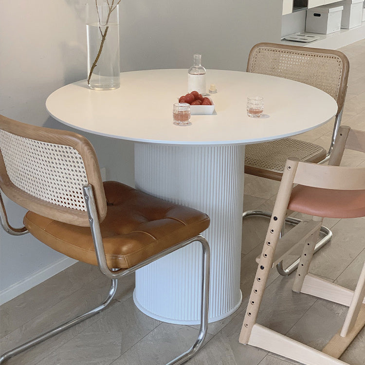 Sintered Stone Top Round Table for Restaurant Modern Kitchen Table with Pedestal Base Clearhalo ' dining_table' 'Dining Tables & Seating' 'Dining Tables' 'furn' 'furn_dining_table' 'Furniture' 'furniture_dining_table' 'Kitchen & Dining Furniture' 'kitchen&dining_furn' 'kitchen' 'kitchen_dining_table' 4287734