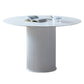 Sintered Stone Top Round Table for Restaurant Modern Kitchen Table with Pedestal Base White Without Chairs Clearhalo ' dining_table' 'Dining Tables & Seating' 'Dining Tables' 'furn' 'furn_dining_table' 'Furniture' 'furniture_dining_table' 'Kitchen & Dining Furniture' 'kitchen&dining_furn' 'kitchen' 'kitchen_dining_table' 4287736