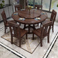 Modern Round Shape Brown Table Solid Wood Standard Dining Table for Kitchen 51.2"L x 51.2"W x 29.5"H Lazy Susan Without Chairs Clearhalo ' dining_table' 'Dining Tables & Seating' 'Dining Tables' 'furn' 'furn_dining_table' 'Furniture' 'furniture_dining_table' 'Kitchen & Dining Furniture' 'kitchen&dining_furn' 'kitchen' 'kitchen_dining_table' 4287746
