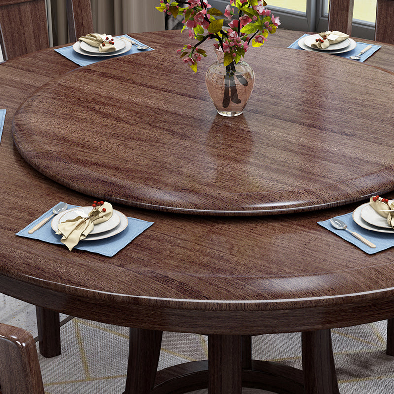Modern Round Shape Brown Table Solid Wood Standard Dining Table for Kitchen Clearhalo ' dining_table' 'Dining Tables & Seating' 'Dining Tables' 'furn' 'furn_dining_table' 'Furniture' 'furniture_dining_table' 'Kitchen & Dining Furniture' 'kitchen&dining_furn' 'kitchen' 'kitchen_dining_table' 4287748