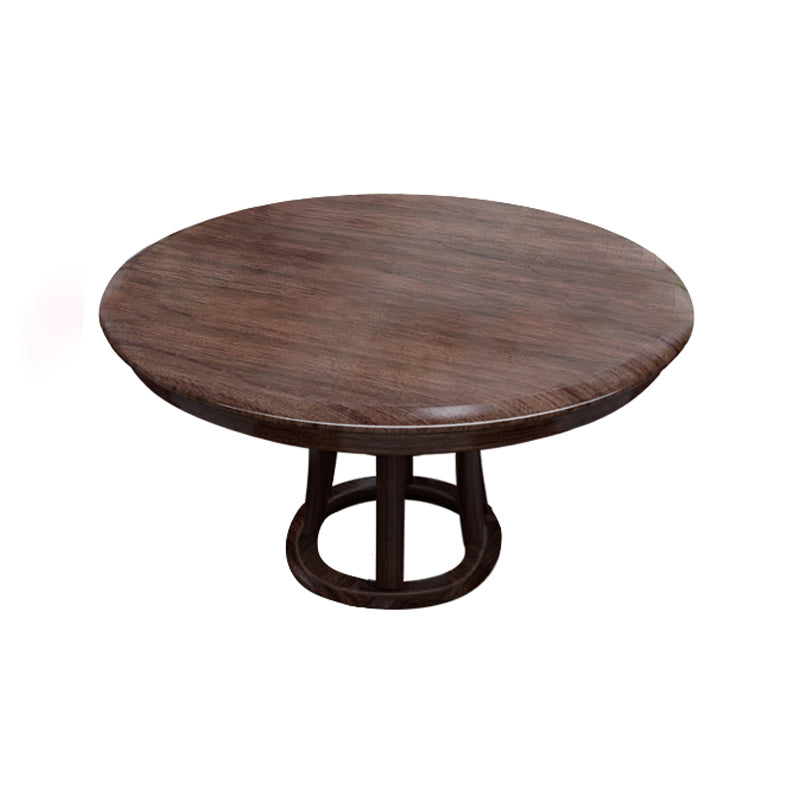Modern Round Shape Brown Table Solid Wood Standard Dining Table for Kitchen Fixed Table Without Chairs Clearhalo ' dining_table' 'Dining Tables & Seating' 'Dining Tables' 'furn' 'furn_dining_table' 'Furniture' 'furniture_dining_table' 'Kitchen & Dining Furniture' 'kitchen&dining_furn' 'kitchen' 'kitchen_dining_table' 4287750
