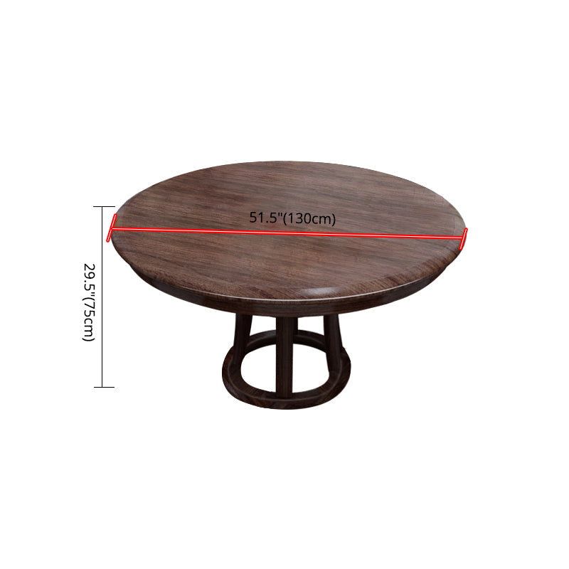 Modern Round Shape Brown Table Solid Wood Standard Dining Table for Kitchen Clearhalo ' dining_table' 'Dining Tables & Seating' 'Dining Tables' 'furn' 'furn_dining_table' 'Furniture' 'furniture_dining_table' 'Kitchen & Dining Furniture' 'kitchen&dining_furn' 'kitchen' 'kitchen_dining_table' 4287753
