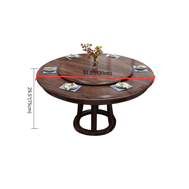 Modern Round Shape Brown Table Solid Wood Standard Dining Table for Kitchen Clearhalo ' dining_table' 'Dining Tables & Seating' 'Dining Tables' 'furn' 'furn_dining_table' 'Furniture' 'furniture_dining_table' 'Kitchen & Dining Furniture' 'kitchen&dining_furn' 'kitchen' 'kitchen_dining_table' 4287754
