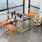 Metal Traditional Luxury Rectangle Table Sintered Stone Table,47"L x 21"W x 29"H Clearhalo ' dining_table' 'Dining Tables & Seating' 'Dining Tables' 'furn' 'furn_dining_table' 'Furniture' 'furniture_dining_table' 'Kitchen & Dining Furniture' 'kitchen&dining_furn' 'kitchen' 'kitchen_dining_table' 4287759