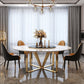 Round Furniture Luxury Style Marble Double Pedestal Dinner Table with Turntable Clearhalo ' dining_table' 'Dining Tables & Seating' 'Dining Tables' 'furn' 'furn_dining_table' 'Furniture' 'furniture_dining_table' 'Kitchen & Dining Furniture' 'kitchen&dining_furn' 'kitchen' 'kitchen_dining_table' 4287769