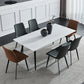 Industrial Style Rectangle Dining Table Stone Dinner Table with Metal 4 Legs White Without Chairs Clearhalo ' dining_table' 'Dining Tables & Seating' 'Dining Tables' 'furn' 'furn_dining_table' 'Furniture' 'furniture_dining_table' 'Kitchen & Dining Furniture' 'kitchen&dining_furn' 'kitchen' 'kitchen_dining_table' 4287796