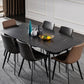 Industrial Style Rectangle Dining Table Stone Dinner Table with Metal 4 Legs Clearhalo ' dining_table' 'Dining Tables & Seating' 'Dining Tables' 'furn' 'furn_dining_table' 'Furniture' 'furniture_dining_table' 'Kitchen & Dining Furniture' 'kitchen&dining_furn' 'kitchen' 'kitchen_dining_table' 4287798