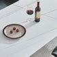 Industrial Style Rectangle Dining Table Stone Dinner Table with Metal 4 Legs Clearhalo ' dining_table' 'Dining Tables & Seating' 'Dining Tables' 'furn' 'furn_dining_table' 'Furniture' 'furniture_dining_table' 'Kitchen & Dining Furniture' 'kitchen&dining_furn' 'kitchen' 'kitchen_dining_table' 4287801