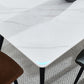 Industrial Style Rectangle Dining Table Stone Dinner Table with Metal 4 Legs Clearhalo ' dining_table' 'Dining Tables & Seating' 'Dining Tables' 'furn' 'furn_dining_table' 'Furniture' 'furniture_dining_table' 'Kitchen & Dining Furniture' 'kitchen&dining_furn' 'kitchen' 'kitchen_dining_table' 4287803